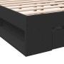 Black engineered wood bed with drawers 135x190 cm by vidaXL, Beds and slatted bases - Ref: Foro24-3280770, Price: 167,99 €, D...