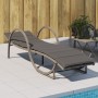 Sonnenliege mit synthetischem Rattankissen grau 60x199x42 cm von vidaXL, Liegen - Ref: Foro24-368259, Preis: 156,76 €, Rabatt: %