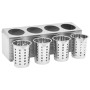 Cutlery holder 4 grids rectangular stainless steel by vidaXL, Cutlery and utensil trays - Ref: Foro24-51227, Price: 59,94 €, ...