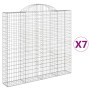 Gabion baskets 7 pcs arch shape iron 200x30x180/200 cm by vidaXL, Pots and planters - Ref: Foro24-3146199, Price: 780,39 €, D...