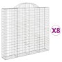 Gabion baskets 8 pcs arch shape iron 200x30x180/200 cm by vidaXL, Pots and planters - Ref: Foro24-3146200, Price: 873,40 €, D...