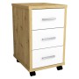 FMD Mobile drawer unit in glossy white and handmade oak by FMD, Filing cabinets - Ref: Foro24-429440, Price: 138,99 €, Discou...