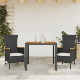 3-piece garden dining set with black synthetic rattan cushions by vidaXL, Garden sets - Ref: Foro24-3277501, Price: 346,10 €,...