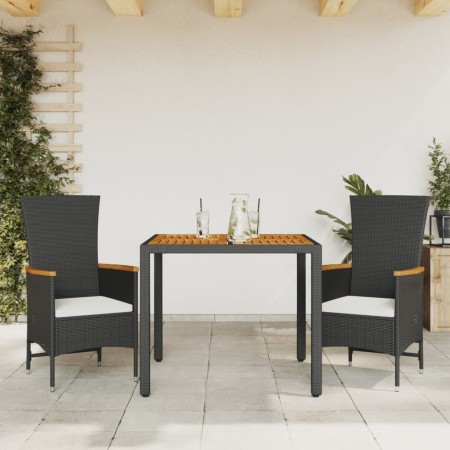 3-piece garden dining set with black synthetic rattan cushions by vidaXL, Garden sets - Ref: Foro24-3277501, Price: 345,73 €,...