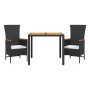 3-piece garden dining set with black synthetic rattan cushions by vidaXL, Garden sets - Ref: Foro24-3277501, Price: 345,73 €,...