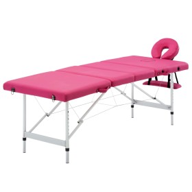 Folding massage table 4 zones aluminum pink by vidaXL, massage tables - Ref: Foro24-110200, Price: 221,99 €, Discount: %