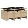 Set comedor de jardín 7 pzas con cojines ratán sintético beige de vidaXL, Conjuntos de jardín - Ref: Foro24-3277679, Precio: ...