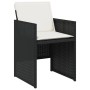 Set de comedor de jardín 9 pzas y cojines ratán sintético negro de vidaXL, Conjuntos de jardín - Ref: Foro24-3277685, Precio:...