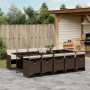 Garten-Essgruppe 11-teilig und braune synthetische Rattankissen von vidaXL, Gartensets - Ref: Foro24-3277700, Preis: 922,52 €...