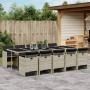 Garten-Essgruppe 11-teilig und graue synthetische Rattankissen von vidaXL, Gartensets - Ref: Foro24-3277702, Preis: 917,60 €,...