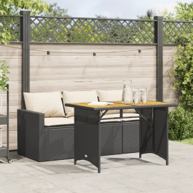 2-piece garden dining set with black synthetic rattan cushions by vidaXL, Garden sets - Ref: Foro24-366336, Price: 277,33 €, ...