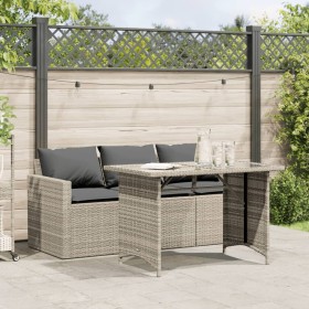 Garden dining set and cushions 2 pieces light gray synthetic rattan by vidaXL, Garden sets - Ref: Foro24-366334, Price: 284,9...