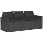 3-Sitzer-Gartensofa mit schwarzen synthetischen Rattankissen von vidaXL, Outdoor-Sofas - Ref: Foro24-366341, Preis: 184,21 €,...