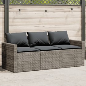 3-seater garden sofa with gray synthetic rattan cushions by vidaXL, Outdoor sofas - Ref: Foro24-366343, Price: 203,72 €, Disc...