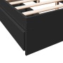 Black engineered wood bed frame with drawers 150x200 cm by vidaXL, Beds and slatted bases - Ref: Foro24-3280651, Price: 189,8...