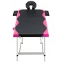 Camilla de masaje plegable 2 zonas aluminio negro y rosa de vidaXL, Mesas de masaje - Ref: Foro24-110232, Precio: 151,44 €, D...