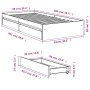 Cama con cajones madera de ingeniería negra 90x200 cm de vidaXL, Camas y somieres - Ref: Foro24-3280679, Precio: 143,99 €, De...