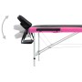 Camilla de masaje plegable 2 zonas aluminio negro y rosa de vidaXL, Mesas de masaje - Ref: Foro24-110232, Precio: 151,44 €, D...