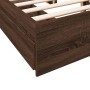 Oak brown engineered wood bed with drawers 140x190 cm by vidaXL, Beds and slatted bases - Ref: Foro24-3280691, Price: 181,03 ...