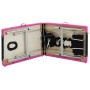 Camilla de masaje plegable 2 zonas aluminio negro y rosa de vidaXL, Mesas de masaje - Ref: Foro24-110232, Precio: 151,44 €, D...