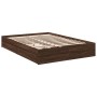 Oak brown engineered wood bed with drawers 135x190 cm by vidaXL, Beds and slatted bases - Ref: Foro24-3280698, Price: 180,99 ...