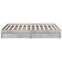 Concrete gray engineered wood bed with drawers 120x190 cm by vidaXL, Beds and slatted bases - Ref: Foro24-3280702, Price: 163...