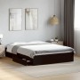 Cama con cajones madera de ingeniería negro 135x190 cm de vidaXL, Camas y somieres - Ref: Foro24-3280693, Precio: 180,28 €, D...