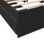 Cama con cajones madera de ingeniería negro 135x190 cm de vidaXL, Camas y somieres - Ref: Foro24-3280693, Precio: 180,28 €, D...