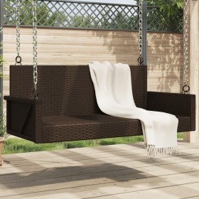 Brown synthetic rattan swing bench 119x56x48 cm by vidaXL, garden benches - Ref: Foro24-365626, Price: 116,32 €, Discount: %