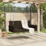 Brown synthetic rattan swing bench 119x56x48 cm by vidaXL, garden benches - Ref: Foro24-365626, Price: 116,99 €, Discount: %