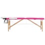 Camilla de masaje plegable 2 zonas madera blanco y rosa de vidaXL, Mesas de masaje - Ref: Foro24-110210, Precio: 141,36 €, De...