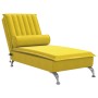 Sofá diván de masaje con cojín de terciopelo amarillo de vidaXL, Divanes - Ref: Foro24-379465, Precio: 130,99 €, Descuento: %