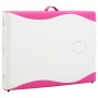 Camilla de masaje plegable 2 zonas madera blanco y rosa de vidaXL, Mesas de masaje - Ref: Foro24-110210, Precio: 141,36 €, De...