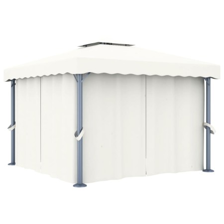 Pavillon mit cremeweißem Aluminiumvorhang 3x3 m von vidaXL, Zelte und Pavillons - Ref: Foro24-3053377, Preis: 456,56 €, Rabat...