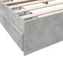 Concrete gray engineered wood bed with drawers 180x200 cm by vidaXL, Beds and slatted bases - Ref: Foro24-3280639, Price: 170...