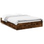 Cama con cajones madera de ingeniería roble ahumado 160x200 cm de vidaXL, Camas y somieres - Ref: Foro24-3280647, Precio: 186...