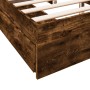 Cama con cajones madera de ingeniería roble ahumado 160x200 cm de vidaXL, Camas y somieres - Ref: Foro24-3280647, Precio: 186...