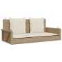 Banco columpio con cojines ratán sintético beige 119x56x48 cm de vidaXL, Bancos de jardín - Ref: Foro24-365632, Precio: 125,3...