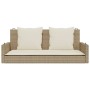 Banco columpio con cojines ratán sintético beige 119x56x48 cm de vidaXL, Bancos de jardín - Ref: Foro24-365632, Precio: 125,3...