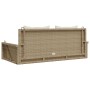 Banco columpio con cojines ratán sintético beige 119x56x48 cm de vidaXL, Bancos de jardín - Ref: Foro24-365632, Precio: 125,3...