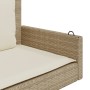 Banco columpio con cojines ratán sintético beige 119x56x48 cm de vidaXL, Bancos de jardín - Ref: Foro24-365632, Precio: 125,3...