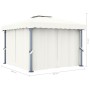 Pavillon mit cremeweißem Aluminiumvorhang 3x3 m von vidaXL, Zelte und Pavillons - Ref: Foro24-3053377, Preis: 456,56 €, Rabat...