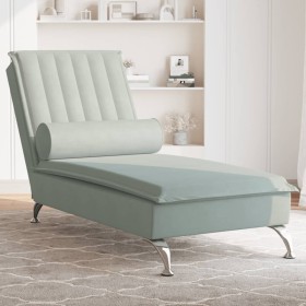 Massage Divan Sofa with Light Gray Velvet Cushion by vidaXL, Daybeds - Ref: Foro24-379459, Price: 131,83 €, Discount: %