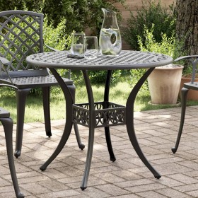 Black cast aluminum garden table Ø90x75 cm by vidaXL, Garden tables - Ref: Foro24-4002808, Price: 186,99 €, Discount: %