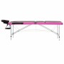 Camilla de masaje plegable 3 zonas aluminio negro y rosa de vidaXL, Mesas de masaje - Ref: Foro24-110240, Precio: 163,53 €, D...