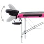 Camilla de masaje plegable 3 zonas aluminio negro y rosa de vidaXL, Mesas de masaje - Ref: Foro24-110240, Precio: 163,53 €, D...