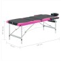 Camilla de masaje plegable 3 zonas aluminio negro y rosa de vidaXL, Mesas de masaje - Ref: Foro24-110240, Precio: 163,53 €, D...