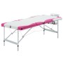 Klappbare Massageliege 3 Zonen weißes und rosa Aluminium von vidaXL, Massageliegen - Ref: Foro24-110242, Preis: 195,02 €, Rab...