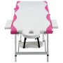 Klappbare Massageliege 3 Zonen weißes und rosa Aluminium von vidaXL, Massageliegen - Ref: Foro24-110242, Preis: 195,02 €, Rab...