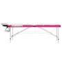 Klappbare Massageliege 3 Zonen weißes und rosa Aluminium von vidaXL, Massageliegen - Ref: Foro24-110242, Preis: 195,02 €, Rab...